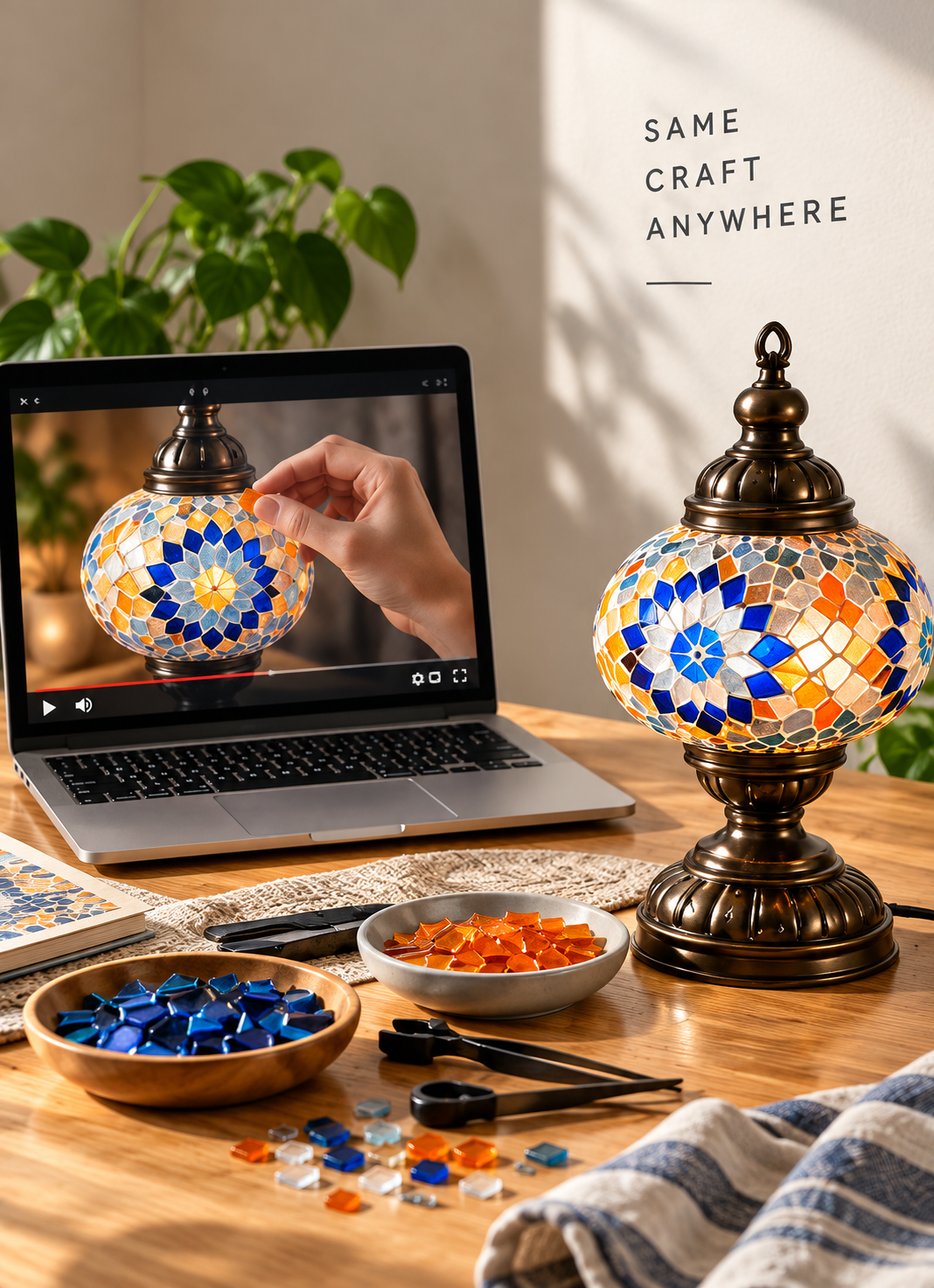 Free Live Mosaic Lamp Class with Your DIY Kit